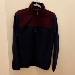 Brooks Brothers Navy and Maroon Quarter-Zip Sweater